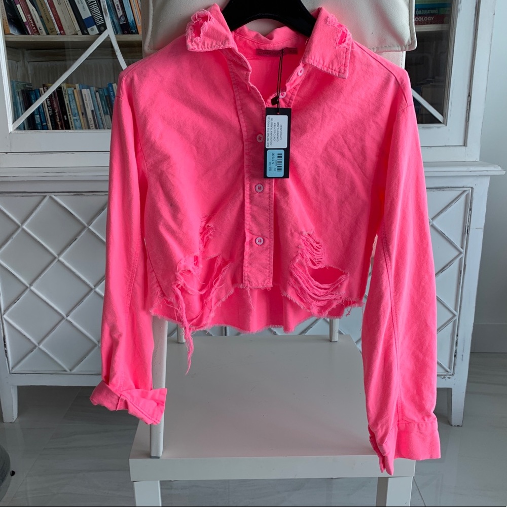 Carmar crop neon top